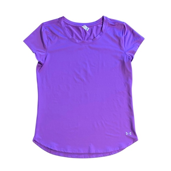 Under Armour Tops - Under Armour HeatGear Mesh Back Performance Shirt Purple Medium
